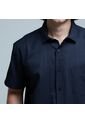 Camisa Para Hombre Manga Corta Con Bolsillo Color Negro Marca Ostu #60010628 de Ostu