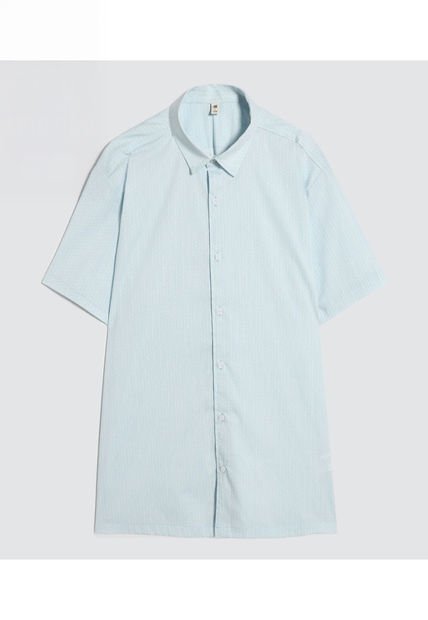 Camisa Para Hombre Manga Corta Sin Bolsillo Color Azul Claro Marca Ostu #60010773