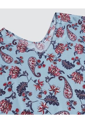 Blusa Para Mujer Manga Corta Color Azul Claro Marca Ostu #40120852