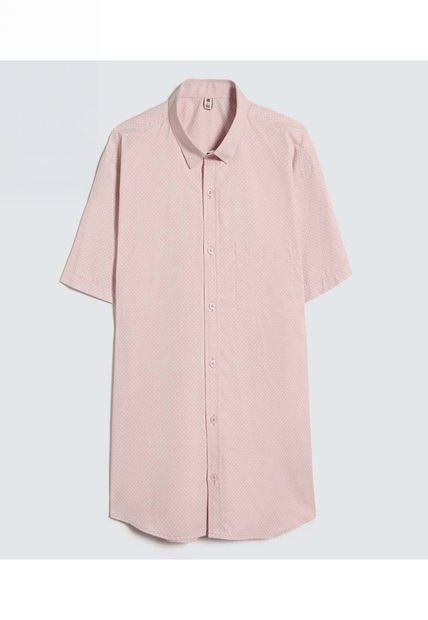 Camisa Para Hombre Manga Corta Con Bolsillo Color Rosa Marca Ostu #60010751