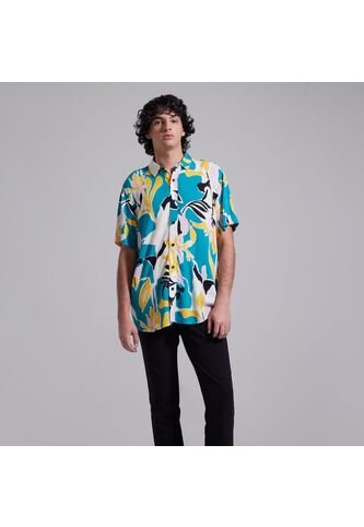 Camisa Para Hombre Manga Corta Sin Bolsillo Color Azul  Marca Ostu #60010548 Ostu