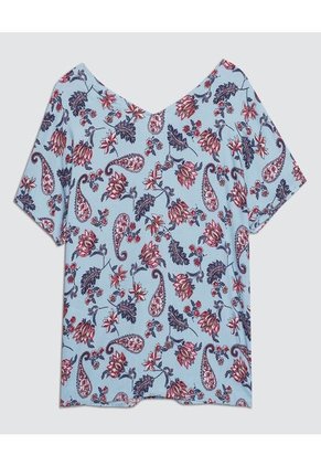 Blusa Para Mujer Manga Corta Color Azul Claro Marca Ostu #40120852