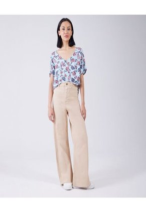 Blusa Para Mujer Manga Corta Color Azul Claro Marca Ostu #40120852