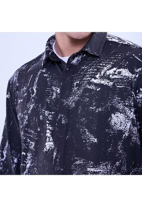 Camisa Para Hombre Manga Larga Sin Bolsillo Color Negro Marca Ostu #60010771