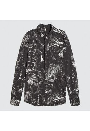 Camisa Para Hombre Manga Larga Sin Bolsillo Color Negro Marca Ostu #60010771