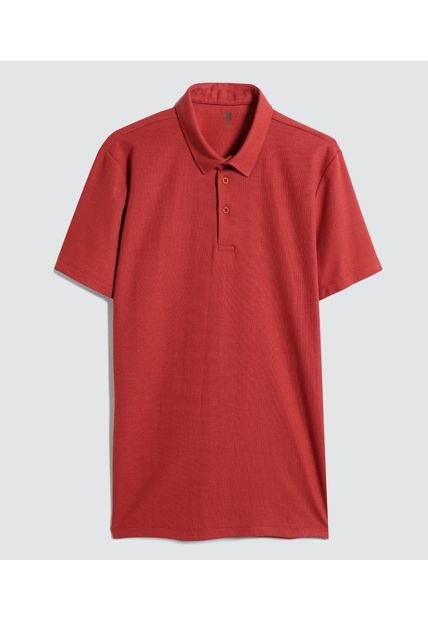 Polo Para Hombre Ostu Color Terracota Material Poliéster 81% Algodón 19%