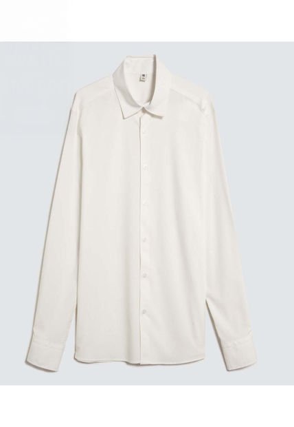 Camisa Para Hombre Manga Larga Sin Bolsillo Color Crema Marca Ostu #60010770