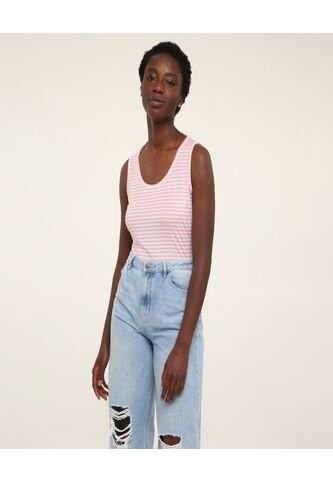 Top Para Mujer Cuello Redondo Color Rosado  Marca Ostu #40220257 Ostu