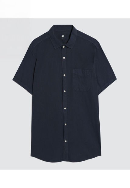 Camisa Para Hombre Manga Corta Con Bolsillo Color Azul  Marca Ostu #60010661