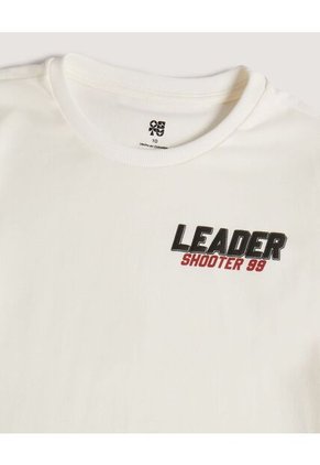 Camiseta Infantil Niño Manga Corta Cuello Redondo Color Crema Marca Ostu #80090314