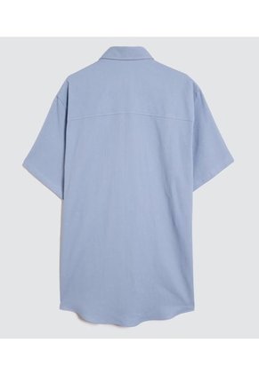 Camisa Para Hombre Manga Corta Sin Bolsillo Color Azul  Marca Ostu #60010700