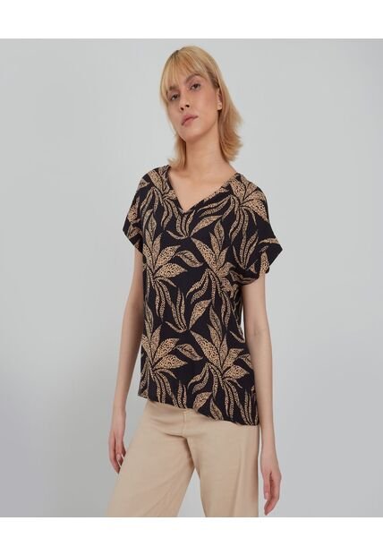 Blusa Para Mujer Manga Corta Color Negro Marca Ostu #40120893