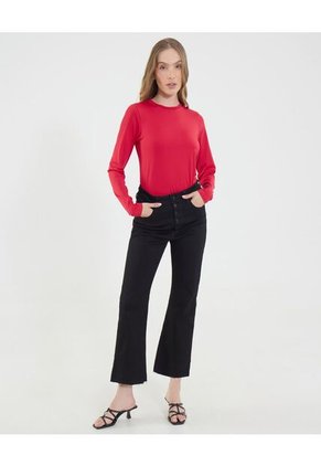 Jean Para Mujer Crop Flare Color Negro Marca Ostu #40160571