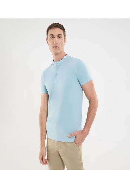 Polo Para Hombre Cuello Mao Sin Bolsillo Color Verde Marca Ostu #60110776