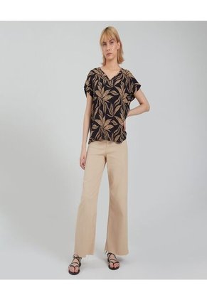 Blusa Para Mujer Manga Corta Color Negro Marca Ostu #40120893