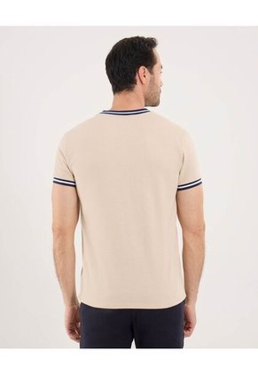 Camiseta Para Hombre Manga Corta Cuello Redondo Color Avena Marca Ostu #60091663