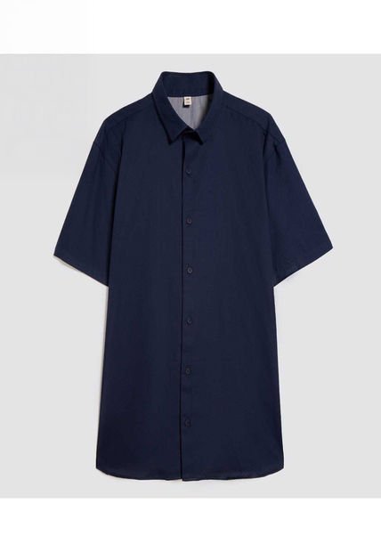 Camisa Para Hombre Manga Corta Sin Bolsillo Color Azul  Marca Ostu #60010761