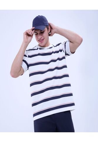 Camiseta Para Hombre Manga Corta Color Crema Marca Ostu #60091403 Ostu