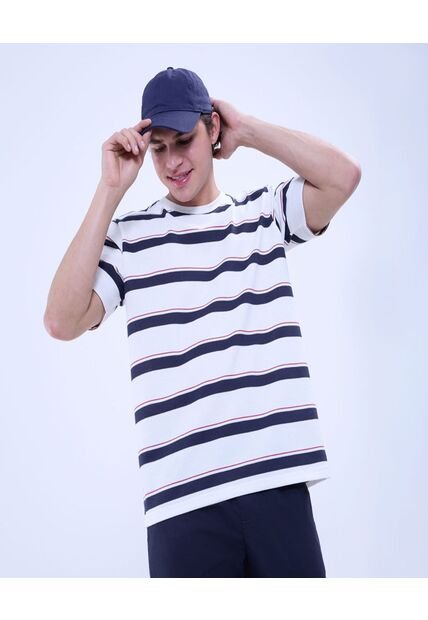 Camiseta Para Hombre Manga Corta Color Crema Marca Ostu #60091403