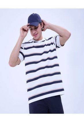 Camiseta Para Hombre Manga Corta Color Crema Marca Ostu #60091403