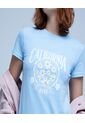 Camiseta Para Mujer Manga Corta Color Celeste Marca Ostu #40091938 de Ostu