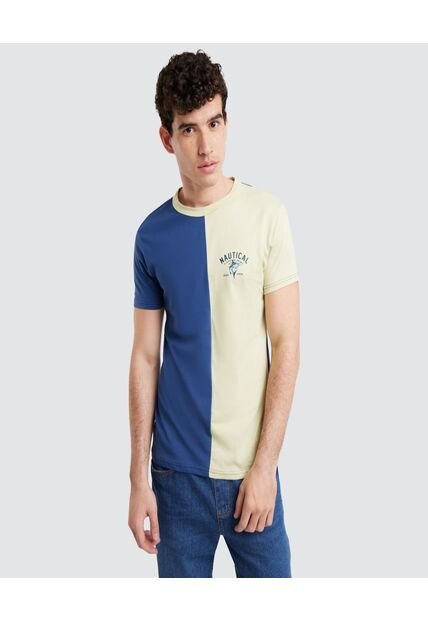 Camiseta Para Hombre Manga Corta Color Azul  Marca Ostu #60090814