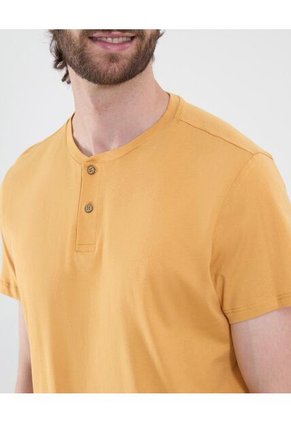 Camiseta Para Hombre Manga Corta Color Mostaza Marca Ostu #60091640