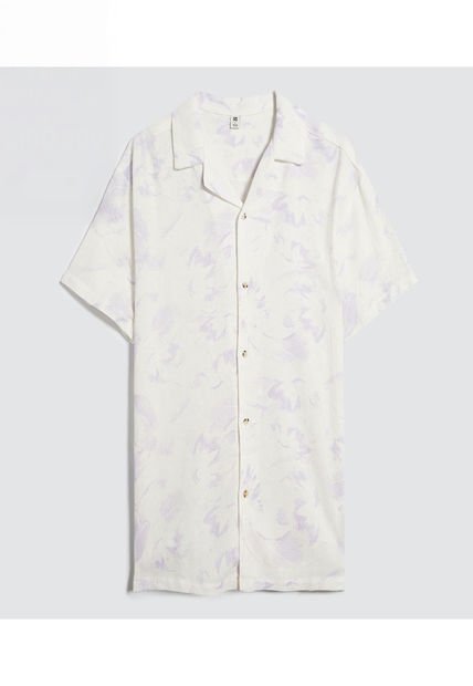 Camisa Para Hombre Manga Corta Sin Bolsillo Color Lila  Marca Ostu #60010731