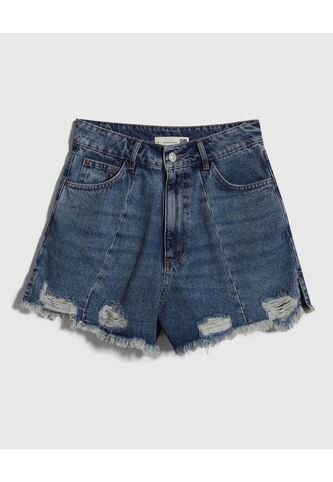Short Para Mujer  Color Azul Medio Marca Ostu #40190303 Ostu
