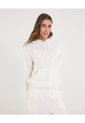 Buzo Para Mujer Hoodie Color Crema Marca Ostu #40060401