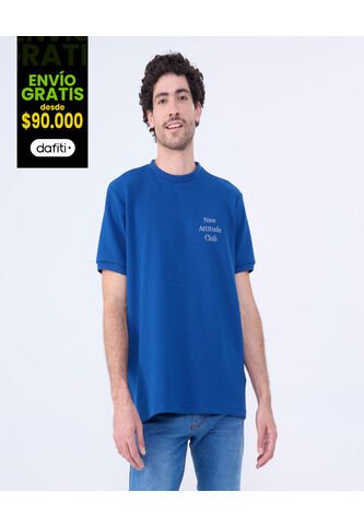 Camiseta Para Hombre Manga Corta Color Azul  Marca Ostu #60091519 Ostu
