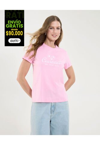 Camiseta Para Mujer Manga Corta Color Rosaclaro Marca Ostu #40092346 Ostu