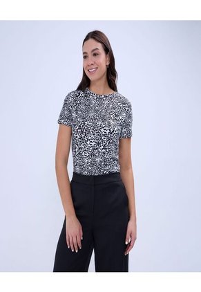 Camiseta Para Mujer Manga Corta Color Negro Marca Ostu #40092228