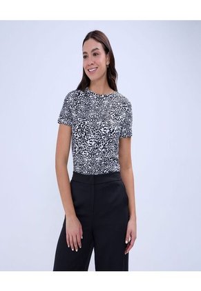 Camiseta Para Mujer Manga Corta Color Negro Marca Ostu #40092228