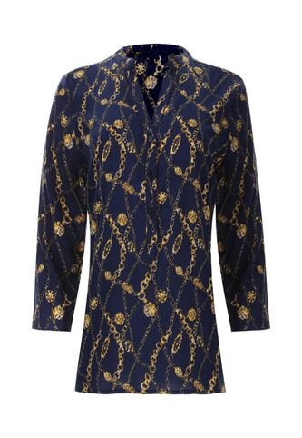 Blusa Para Mujer Manga 3/4 Color Azul  Marca Ostu #40120469 Ostu