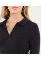 Camiseta Para Mujer Manga Larga Cuello V Color Negro Marca Ostu #40092522 de Ostu