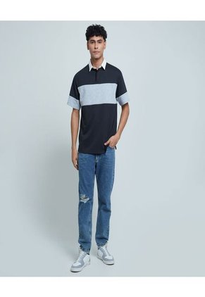 Polo Para Hombre Cuello Maquina Sin Bolsillo Color Negro Marca Ostu #60110586