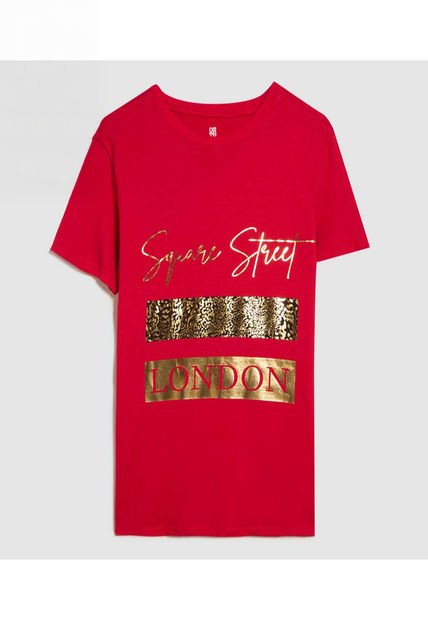 Camiseta Para Mujer Manga Corta Color Rojo Marca Ostu #40092220