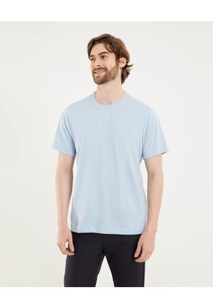 Camiseta Para Hombre Manga Corta Cuello Redondo Color Azul Marca Ostu #60091865