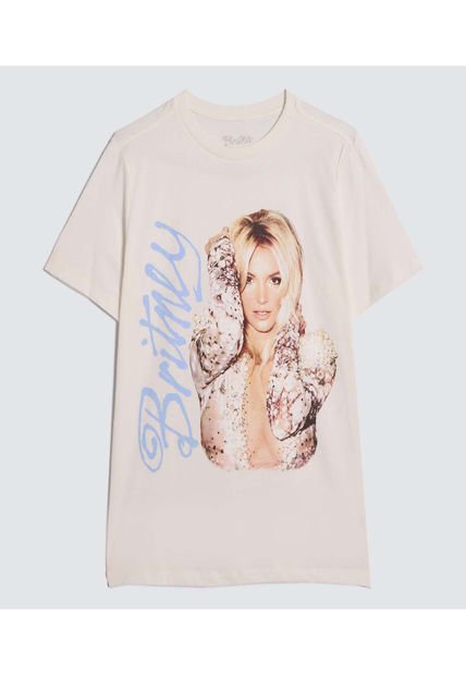 Camiseta Para Mujer Manga Corta Cuello Redondo Color Crema Marca Ostu #40092355
