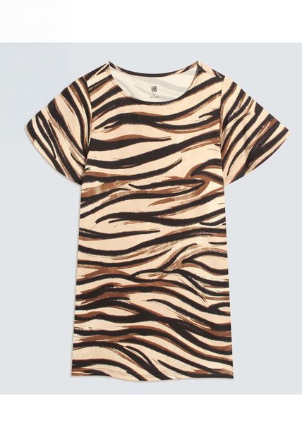 Camiseta Para Mujer Manga Corta Color Beige Marca Ostu #40092227