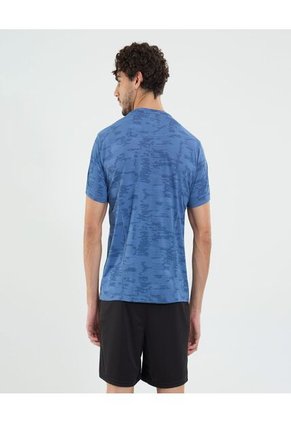 Camiseta Para Hombre Manga Corta Cuello Redondo Color Azul Marca Ostu #60091656