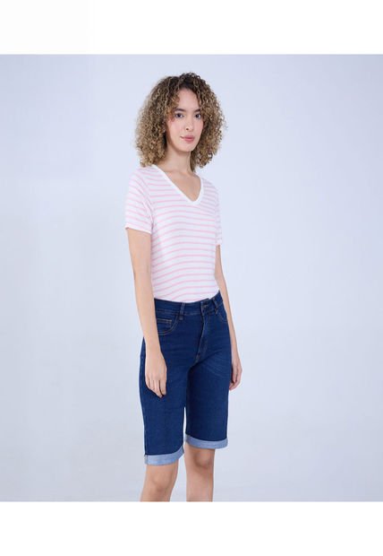 Camiseta Para Mujer Manga Corta Color Rosa Marca Ostu #40092108