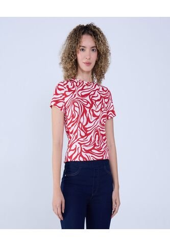 Camiseta Para Mujer Manga Corta Color Rojo Marca Ostu #40092232 Ostu