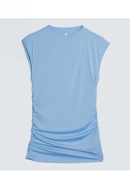 Camiseta Para Mujer Manga Corta Color Azul Claro Marca Ostu #40092295