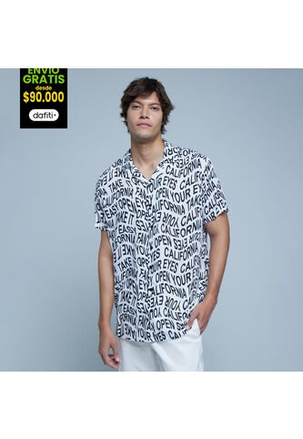 Camisa Para Hombre Manga Corta Sin Bolsillo Color Negro Marca Ostu #60010654 Ostu