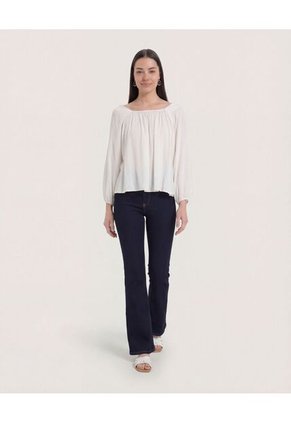 Blusa Para Mujer Manga 3/4 Color Crudo Marca Ostu #40121274