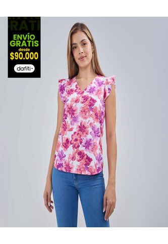 Blusa Para Mujer Manga Sisa Color Rosado  Marca Ostu #40120991 Ostu