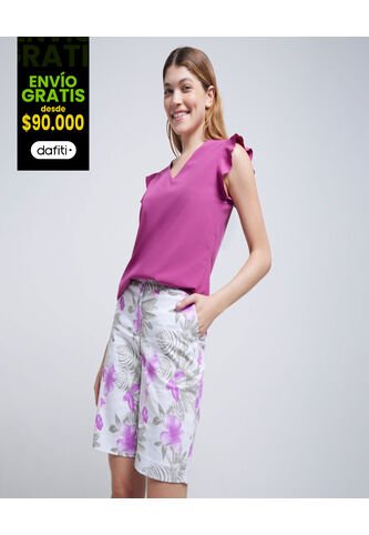 Blusa Para Mujer Manga Sisa Color Morado Marca Ostu #40120987 Ostu