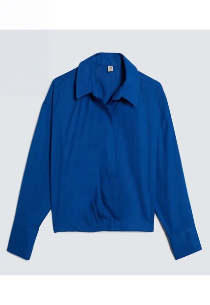 Camisa Para Mujer Manga Larga Color Azul Rey Marca Ostu #40010284